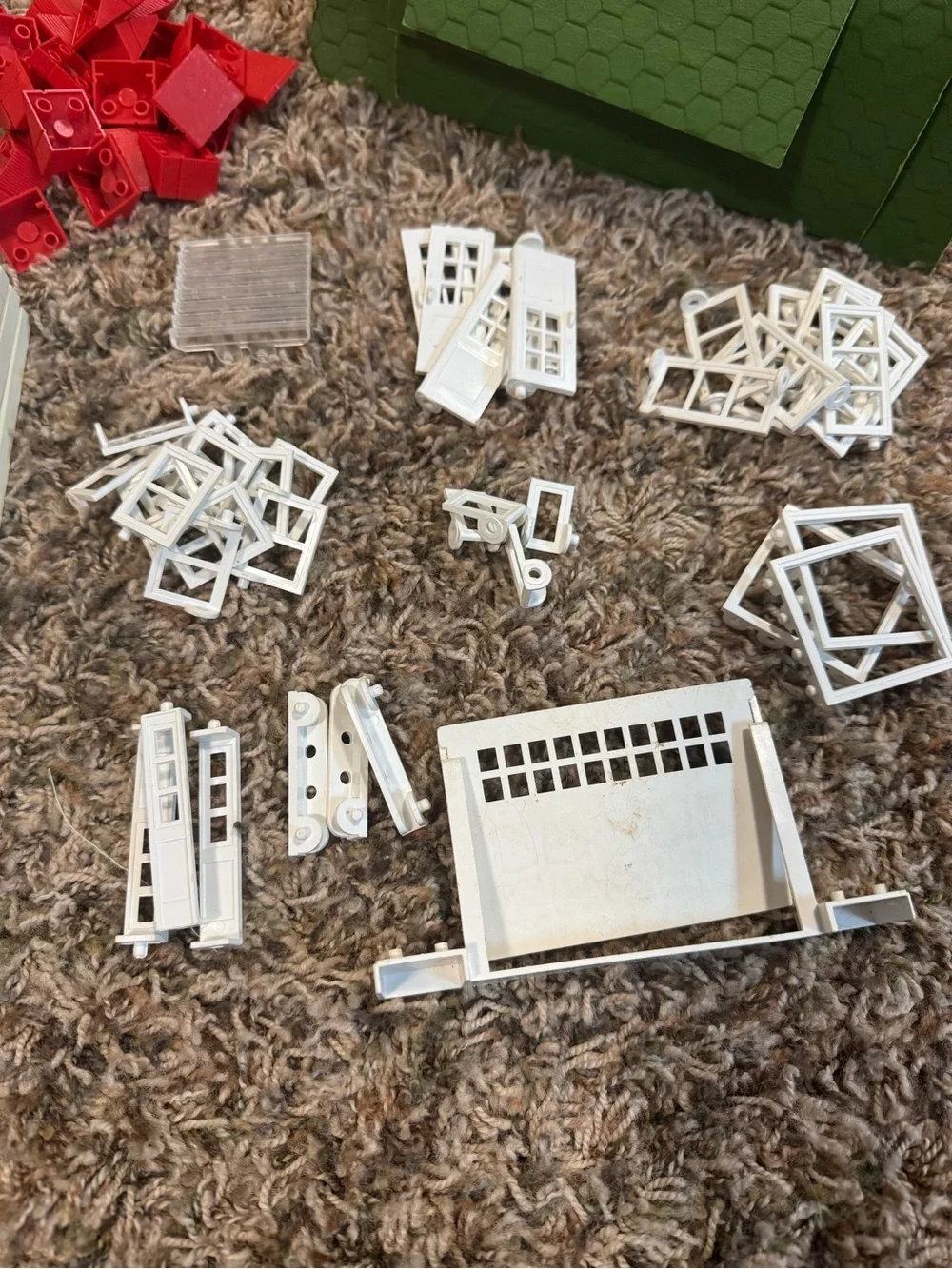 Vtg Haslam American Plastic Bricks Lot 5+ lbs Red White Building Blocks Can #725